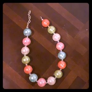 Little girl gumball bead necklace, pastel colors